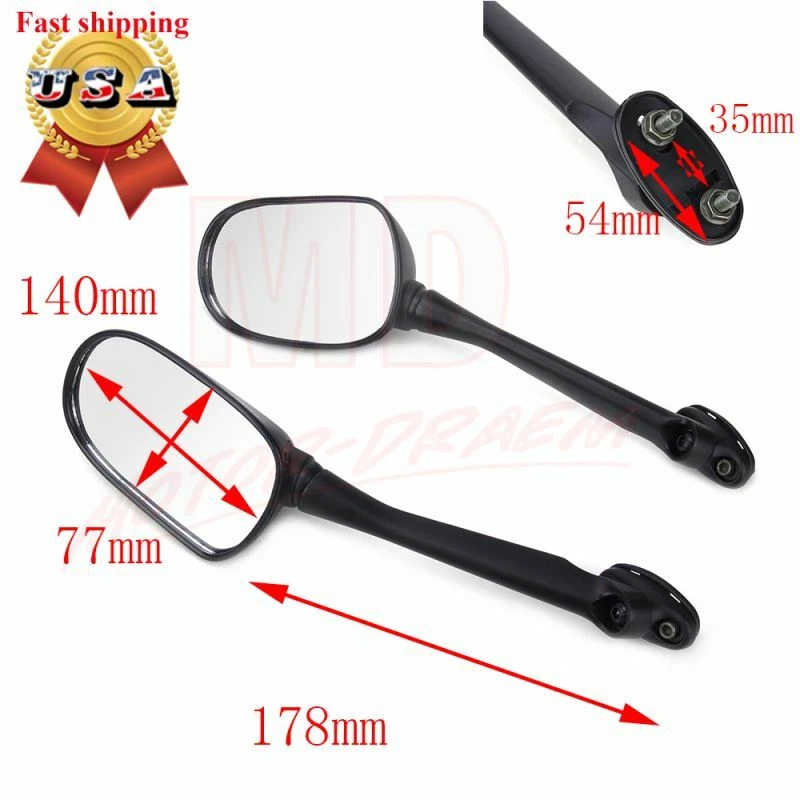 Espelhos retrovisores laterais para Honda CBR1000RR 2006 2007 2008 2009 CBR600RR 2003-2018 - Imagem 3 de 4