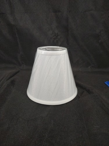 White Empire Clip-on Lamp Shade 3"X6" X5" Fabric Small Desk Lamp Nightstand