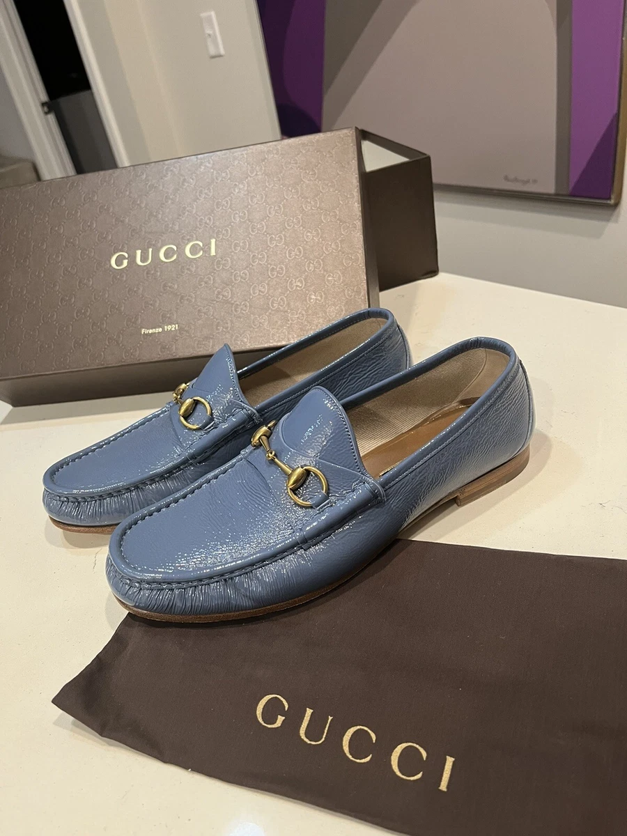 Mens Gucci Loafers Sz 9.5 (Fits like 10.5) Blue Patent Leather - Made In  Italy