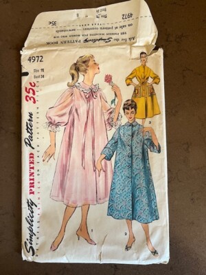 Vintage 1954 Simplicity Misses Duster, Negligee, and Housecoat Pattern ...