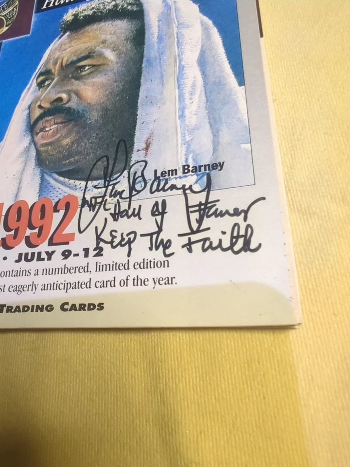 1992 NFL HOF GameDay Program,  Autographed Auto by Lem Barney + Others HOF - Image 4 of 4
