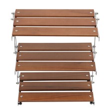 Camping Folding Storage Rack 3-Tier Natural Wood Desktop organizing Rack