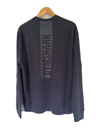 Felpa pullover Gymshark da uomo nera audace collo a maniche lunghe taglia large - Foto 3 di 8