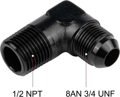 4AN 6AN 8AN 10AN to 1/4" 3/8" 1/2" NPT Male 90 Degree Fitting Straight Adapter - Picture 15 of 33