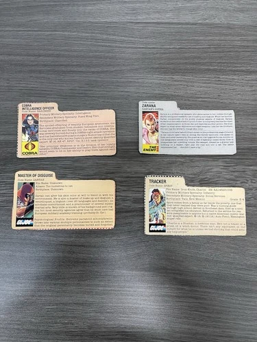 Vintage GI Joe file cards