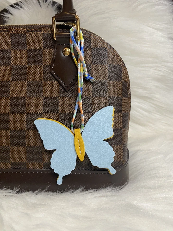 Bolso Mariposa Cuero Dije Amarillo Hecho a Mano Regalo Nuevo Foto 2 de 2