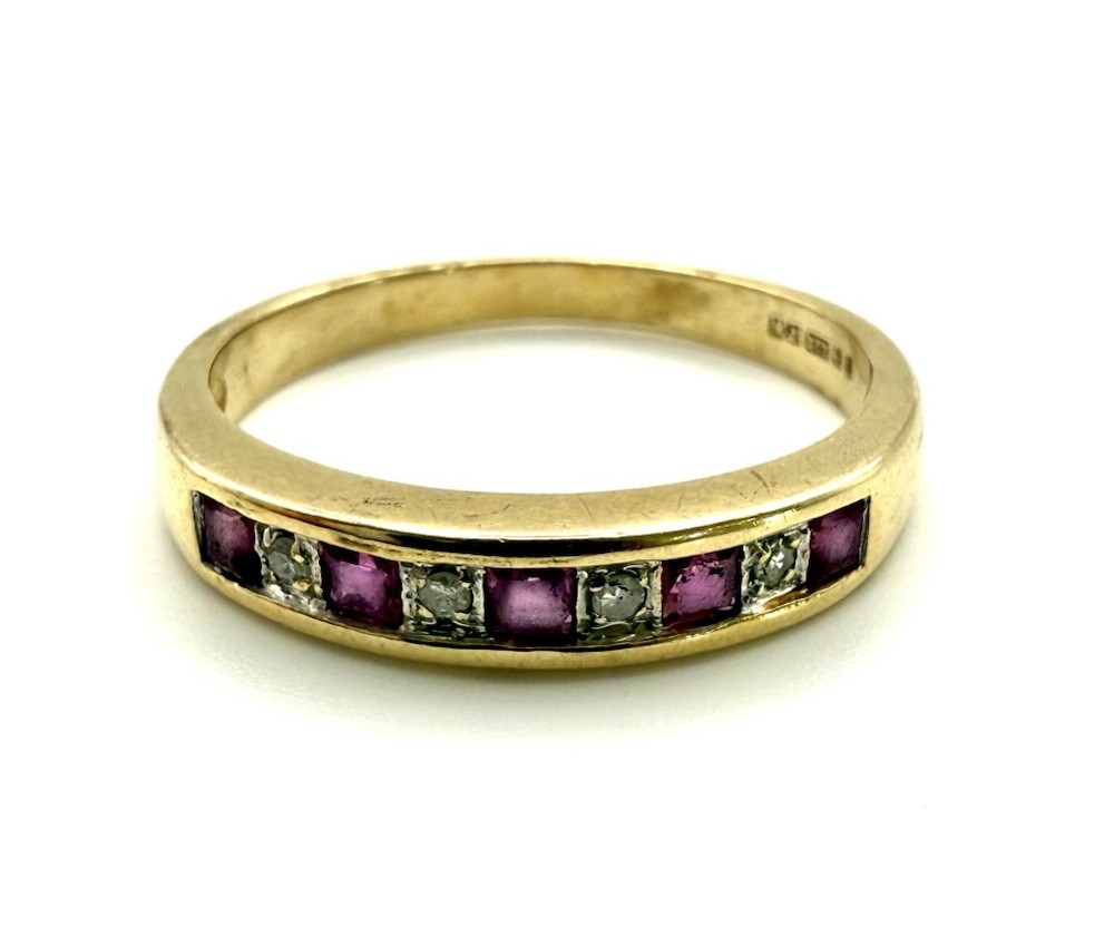 9ct Gold Ruby Diamond Ring Red Ruby Diamond Etern… - image 23