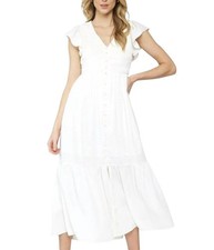 Entro Smocked Dress White