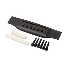 Black Wood 6-string Guitar Bridge Bridge Pins with Bone Saddle Nut