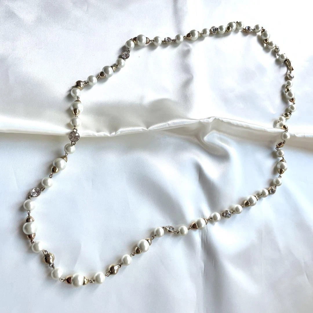 Collana lunga Givenchy perle strass 105 cm usata