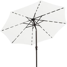 9FT Outdoor Patio Umbrella with Solar Lights LED Lighted Pool Umbrella