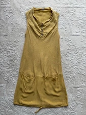 Transit Par Such 100% Lino Yellow Sleeveless Dress Size 2