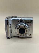 Canon PowerShot A550 7.1MP Digital Camera 4x Optical Zoom Silver Tested Works