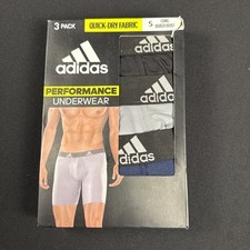 Adidas Men's Size Small Performance Underwear 3 Pack Size Large Grey/Blue/Black
