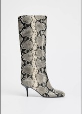 STIVALI DONNA ZARA STAMPA ANIMALIL TACCO ALTO TAGLIA 39
