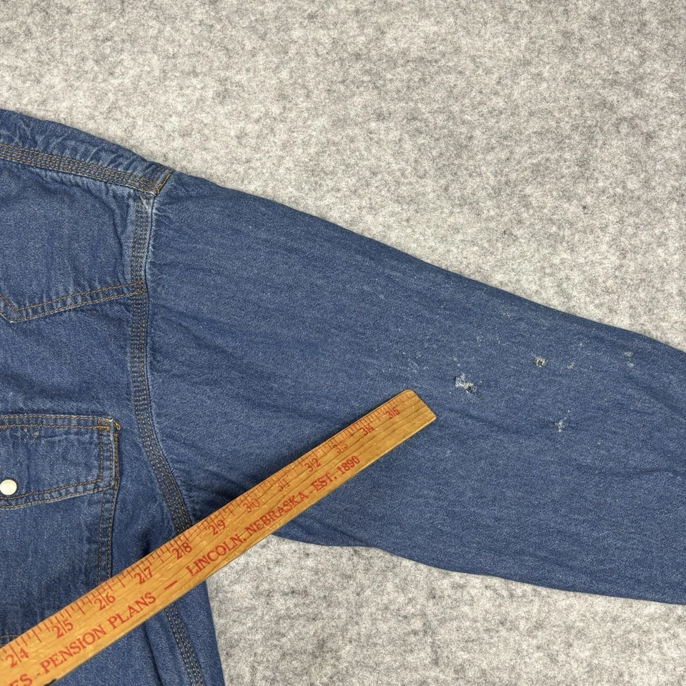 Camisa de mezclilla Key Western Pearl con botones a presión para hombre azul mediano Jean Foto 2 de 4