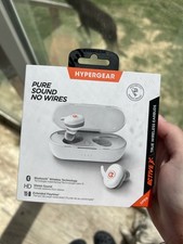 HyperGear Active True Wireless White Bluetooth Earbuds Prtbl.Charging Case NIB