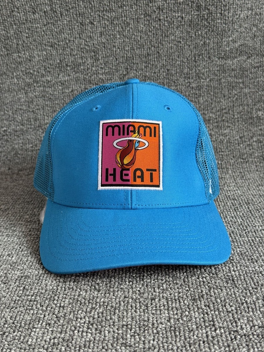 '47 Brand Miami Heat Trucker Snapback Blue Pink Underbrim Hat Retro