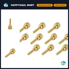 10 Pack Solid Brass Thumb Screws 6-32 x 1/2 Inch Knurled Knobs Right-Hand Thread