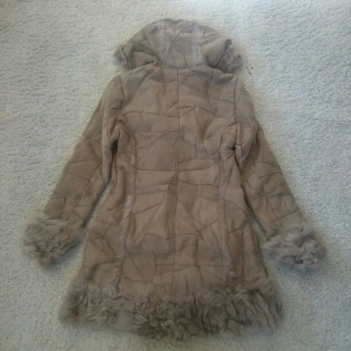M patchwork shearling coat genuine lamb leather b… - image 3