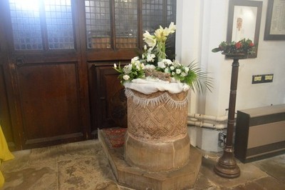 Foto 6x4 Kirche St. Oswald - Schrift Flamborough um 2016