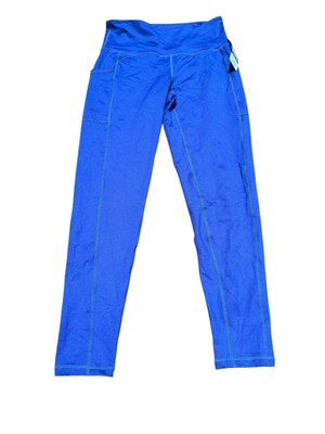Ideology 7/8 Length Ankle Leggings Size SM Blue Solid High-Waist Side-Pocket