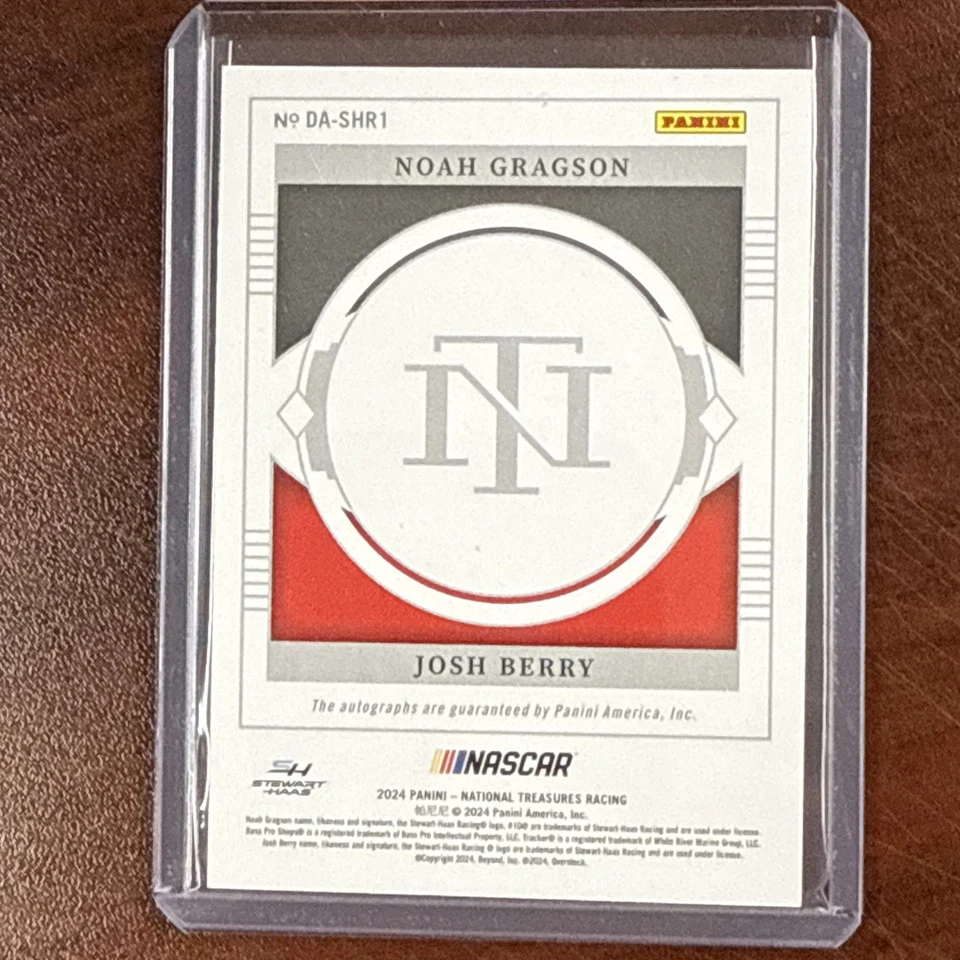2024 National Treasures Dual Auto Noah Gragson Josh Berry Green /5 - Image 3 of 3