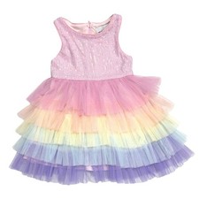 Rare Editions Girls Lightweight Knee Length Special Occasion Dress (Rainbow, 2T)