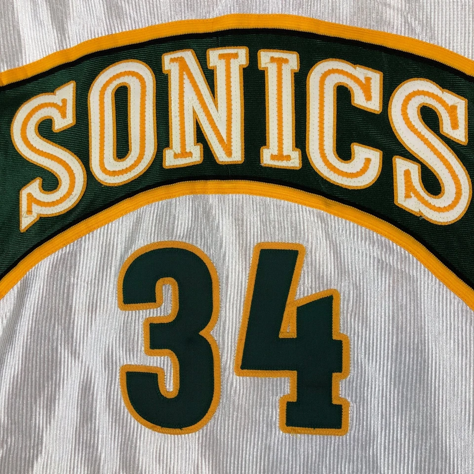 Vintage Seattle Sonics Ray Allen Jersey Mens 48 White Stitched Reebok - Image 3 of 4