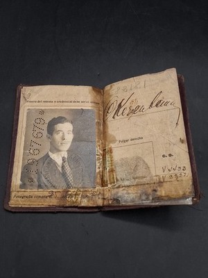 1935 Vtg Republica Argentina Identity Card Book Cedula De Identidad Buenos Aires