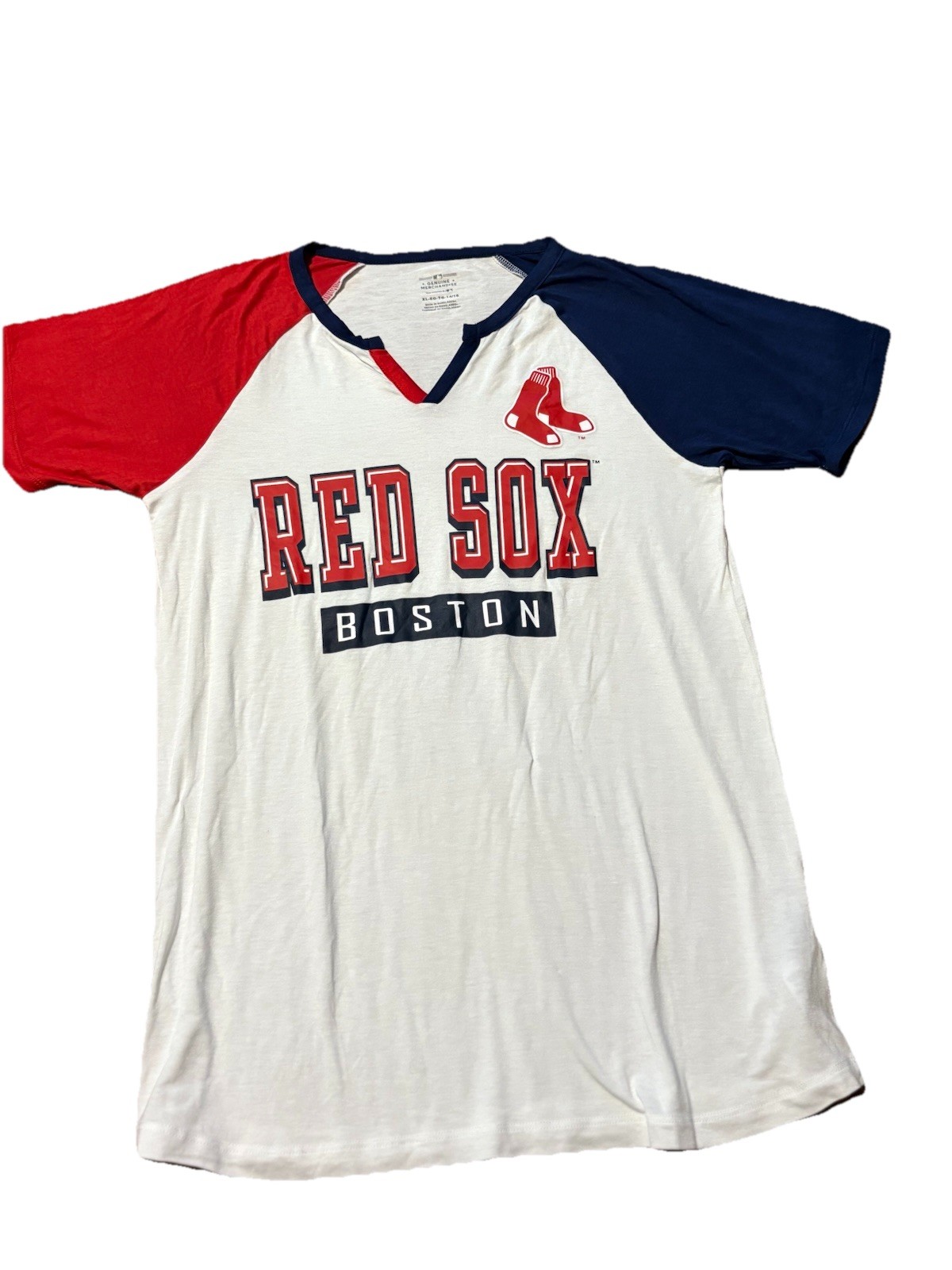 Boston Red Sox MLB Youth Shirt Size XL (14/16) V-Neck Genuine Merchandise NWOT