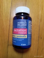 Mommy's Bliss Postnatal Lactation Support Fenugreek Probiotics 60 Caps Ex26 Seal