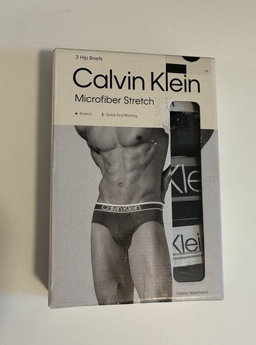 Neu Calvin Klein Herren 3er Pack Hüft Microfaser Stretch Slips Unterwäsche - Bild 1 von 3