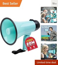 20W Megaphone Bullhorn, Built in Siren  240s Recording, 5.4" 8.6" Portable M...