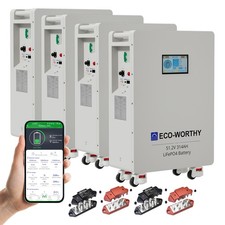 ECO-WORTHY 48V 314AH(4Stück)64kWh Batteriespeicher Batterie für den …