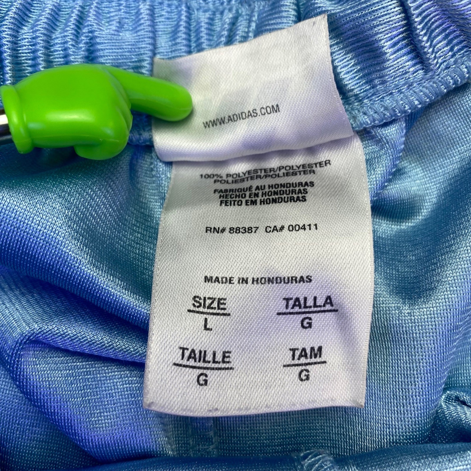 Adidas Shorts Men's Large Athletic Light Blue Shimmer Navy 3-Stripe Basketball thumbnail 5