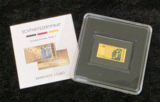 Lingotto oro 999 1/1000 oz "Banconota 5 euro" 3000 franchi Repubblica Ciad