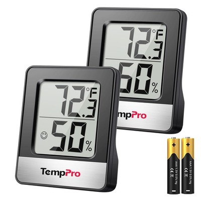 TempPro TP49 2 Pieces Digital Hygrometer Indoor Thermometer Humidity Meter Ro...