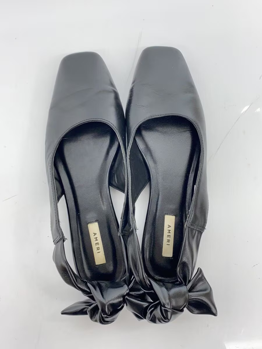 Ameri Flat Pumps Back Ribbon L Blk J7j38 - image 3