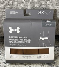 Under Armour Women's 3-Pack Pure Stretch No Show Thong Underwear Size XL NWT 
