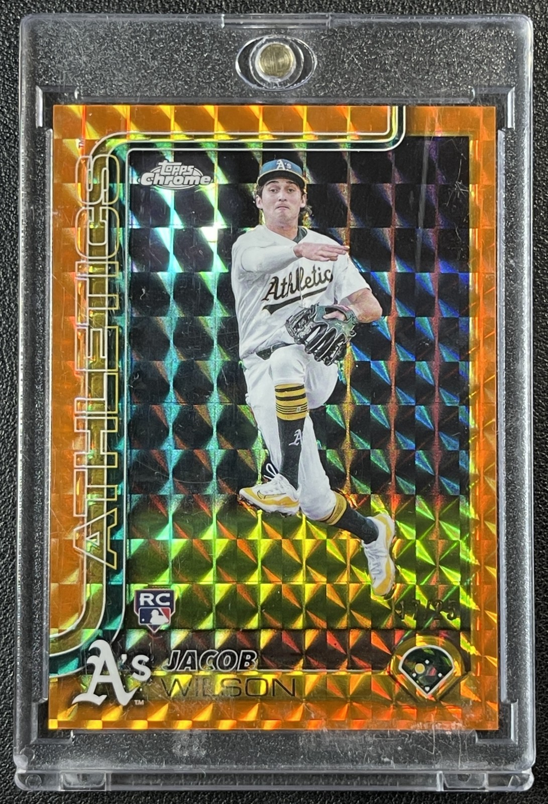 JACOB WILSON 2025 TOPPS CHROME #96 ROOKIE ORANGE GEOMETRIC REFRACTOR RC /25