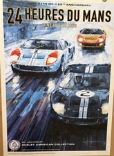 24hrs Du Mans1966 Ford Gt 40 Mkii 60th Anniv. Sac Orig.30th-ann.event Car Poster 24hrs Du Mans1966 Ford Gt 40 Mkii 60th Anniv. Sac Orig.30th-ann.event Car Poster