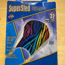 X Kites Stripes-Rayures SuperSled, 32 Inch Nylon Frameless Kite Rainbow