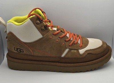 UGG Men's Brown Suede Colorblock Hiking Ankle Boots Lace-Up Logo US 9