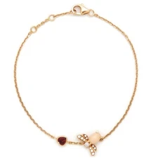 Chaumet Attrape Moi Bee 18k Rose Gold Garnet Opal Diamond Bracelet w/Paper Box