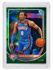 Jalen Williams 2024 Bowman Chrome Green Refractor /99 Thunder #BCV-107