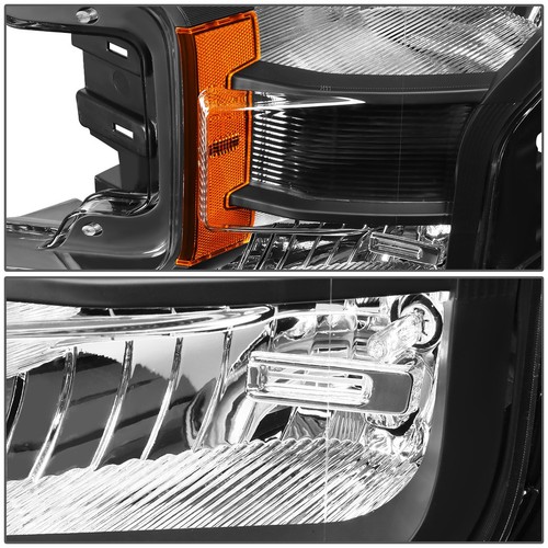 FOR 2018-2020 FORD F150 PICKUP TRUCK PAIR OE STYLE HEADLIGHT LAMPS BLACK AMBER - Picture 4 of 7