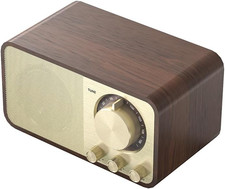 Retro Wood Bluetooth Speaker,1500mAh Rechargeable Radio with Built-in FM Antenna