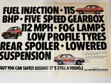 Original 1983 Volvo 360 GLT Magazine Advert Poster Frame Ready Man Cave Retro