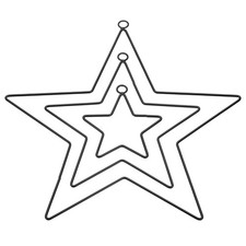 Dream Catcher Rings Set, 1 Set 3 Sizes Star Shape Macrame Wreath Hoop, Black